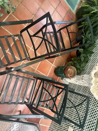 Conjunto 4 Sillas Jardín Metal Verde