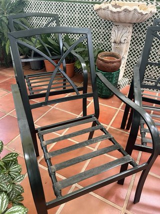 Conjunto 4 Sillas Jardín Metal Verde