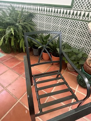 Conjunto 4 Sillas Jardín Metal Verde