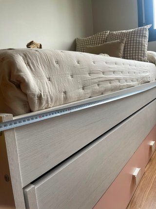 Cama nido con cajones blanca y rosa
