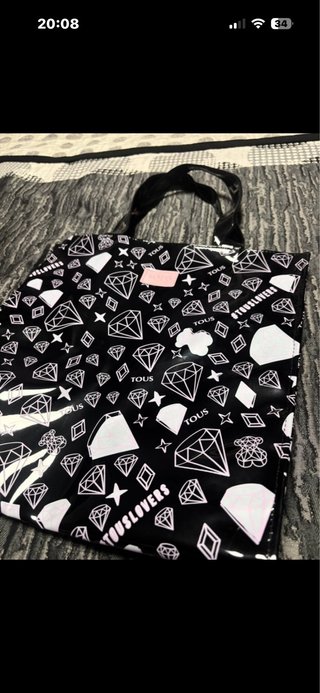 Bolso Tous Negro y Blanco Diamantes