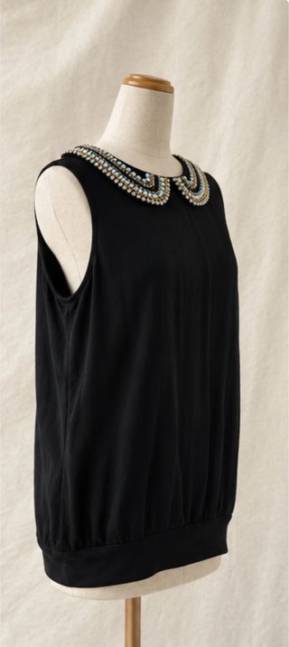 Blusa Tintoretto con pedrería en cuello