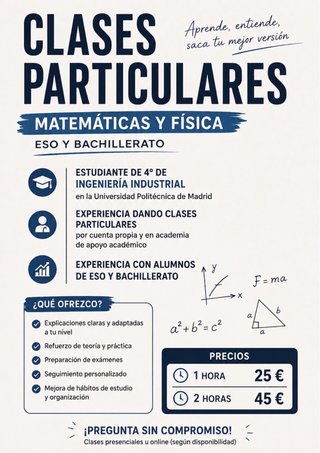 Clases particulares de Matemáticas y Física