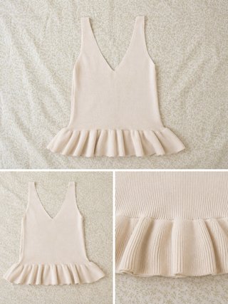 Top punto V volante beige