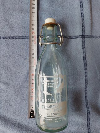 Botella antigua La Delicia Tiburcio Merlo