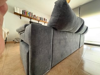 Sofá Chaiselong Gris 3 Plazas con Arcón