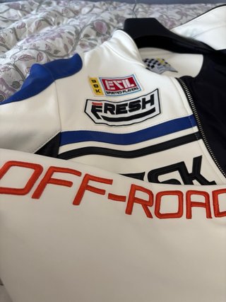 Chaqueta de cuero estilo racing mujer