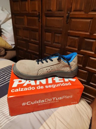 Zapatos de seguridad Piel Beige/Azul