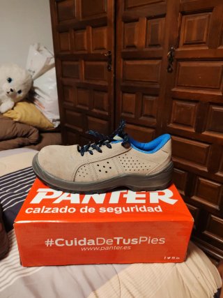 Zapatos de seguridad Piel Beige/Azul