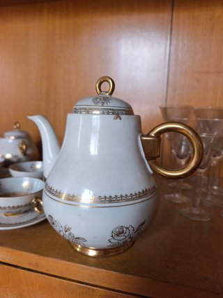 Juego Café Limoges Porcelana Oro