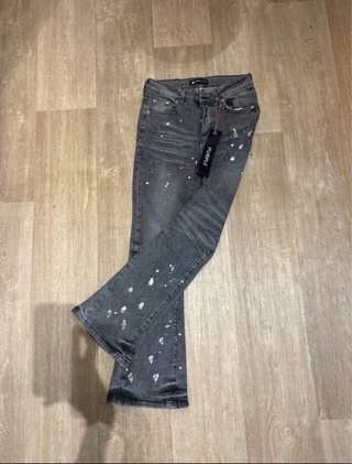 Pantalones Purple Jeans Flared Desgastados
