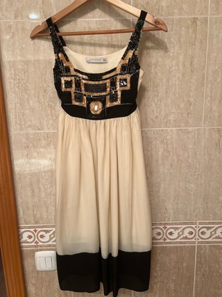 Vestido Zara Beige y Negro