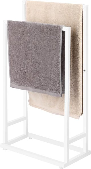 Toallero pie 2 niveles blanco mate 74cm