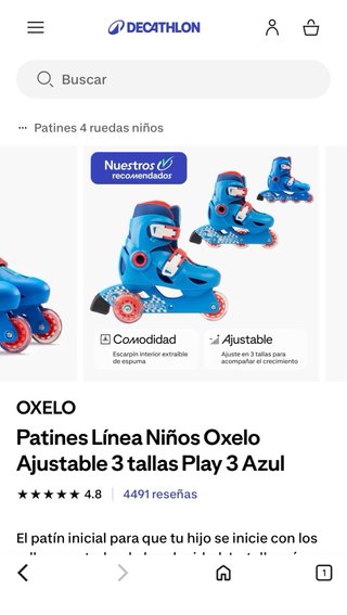Patines Oxelo Play3 Talla 26-28