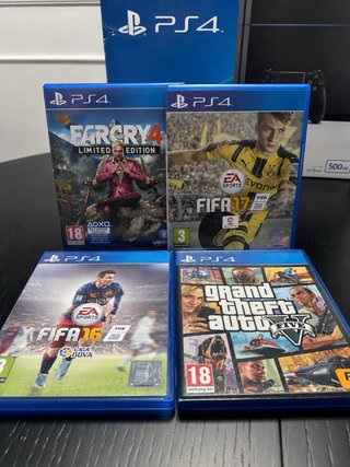 PS4 500GB con mando y 4 juegos