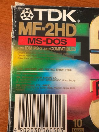 10 Dischi Floppy TDK MF-2HD MS-DOS