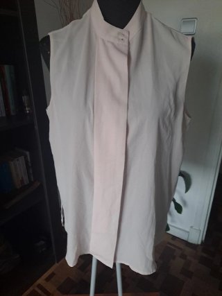 Camisa Mango sin mangas rosa fluida