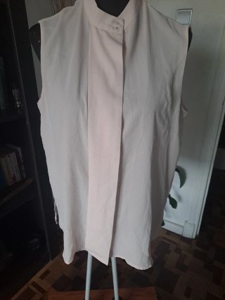 Camisa Mango sin mangas rosa fluida