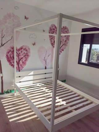 Estructura Cama Dosel Blanca 140x200 del 2024