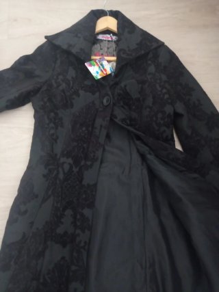 Abrigo Desigual Negro Talla 38 Nuevo