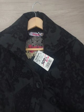 Abrigo Desigual Negro Talla 38 Nuevo
