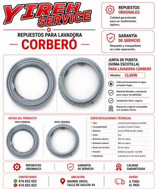 Junta Puerta Lavadora Corberó Clavin