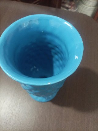 Jarrón Cerámica Azul Manises