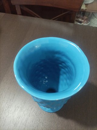 Jarrón Cerámica Azul Manises