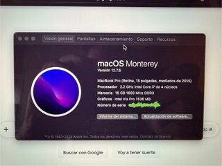 MacBook Pro 15” i7 16GB RAM 256GB SSD