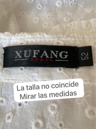 Blusa blanca bordada Xufang Dress talla 50