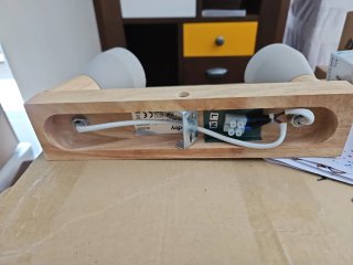 Lámpara de techo Lindby madera y metal