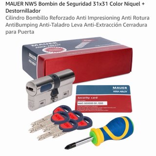 Bombín Seguridad Mauer NW5 + 5 Llaves