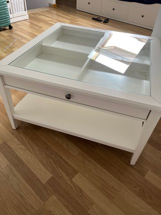Mesa de centro Liatorp Ikea cristal y madera