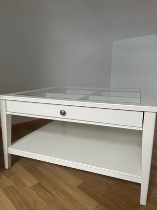 Mesa de centro Liatorp Ikea cristal y madera