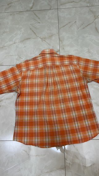 Camicia Burberry a quadri arancione e bianca