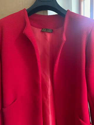 Giacca lunga donna rossa