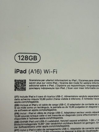 iPad 10.2 128GB WiFi Plata Nuevo a16
