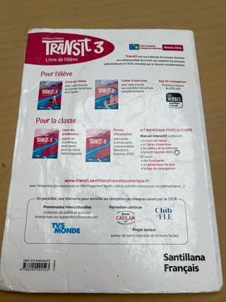 Libro de francés Transit 3 Santillana