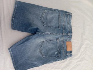 Pull&Bear Pantalón Corto Desgastado Azul
