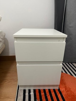 Cómoda MALM 2 cajones, blanca, 40x55 cm