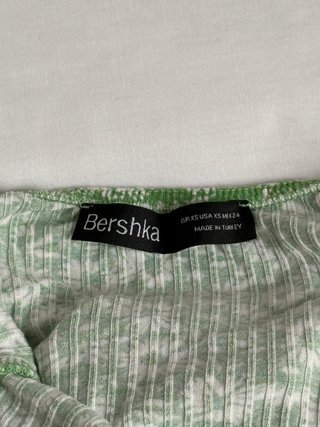 Bershka Mini Dress Green Floral Cute Summer Casual