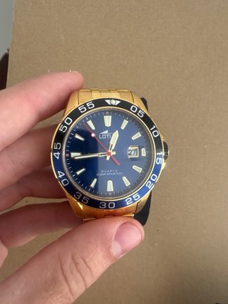 Reloj Lotus Nuevo 10 ATM Azul Dorado