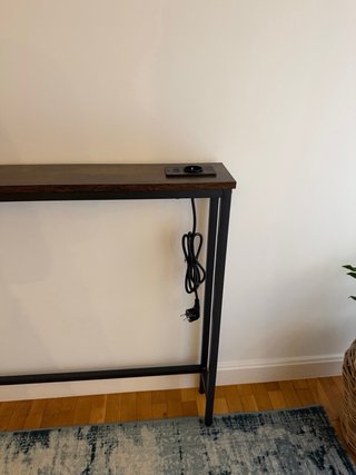 Mesa consola estrecha madera y metal