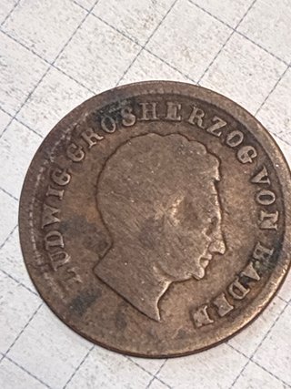 Moneda Antigua Alemania Ludwig Großherzog Baden