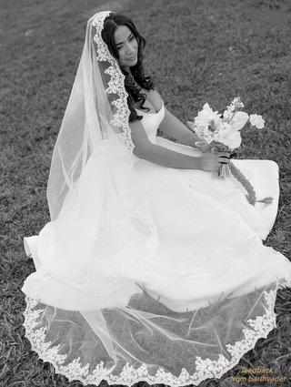 Velo Novia Catedral 300cm Mantilla Plata