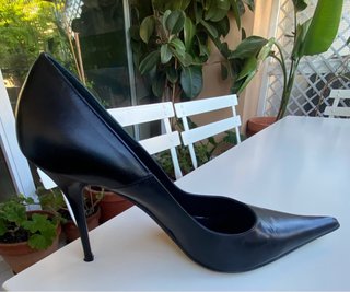 Zapatos Stiletto Piel Negros Talla 37