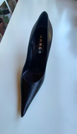 Zapatos Stiletto Piel Negros Talla 37