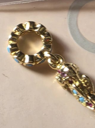 Pandora Charm Caballito de Mar Oro Turquesa