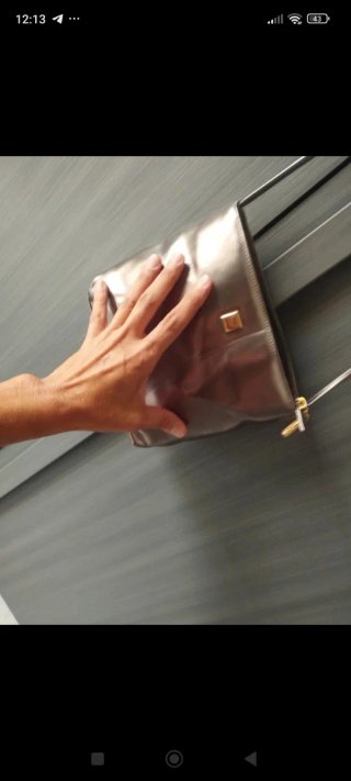 Borsetta L.Credi argento dettagli oro
