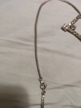Gargantilla antigua  de plata con pedrería antigua